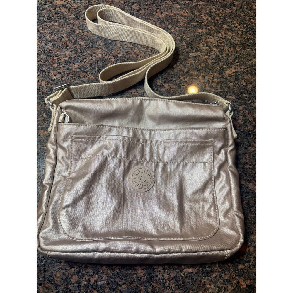 Kipling Metallic Gold Crossbody Bag Appr 8"x10"